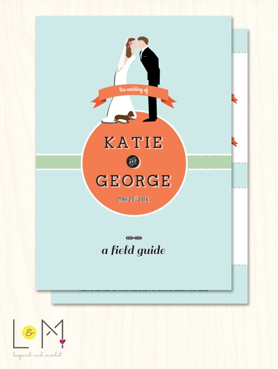 Katie and George wedding field guide illustration