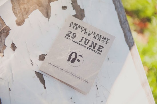 Wedding invitation details for Amber and Jeremy with date