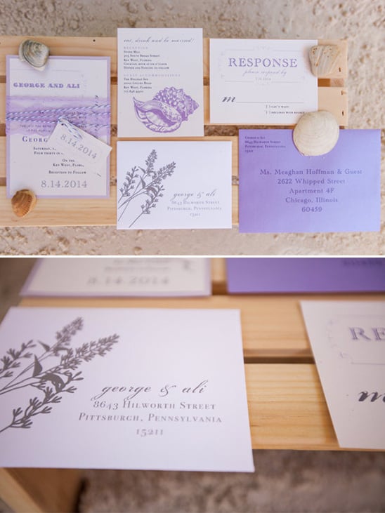 purple wedding invites