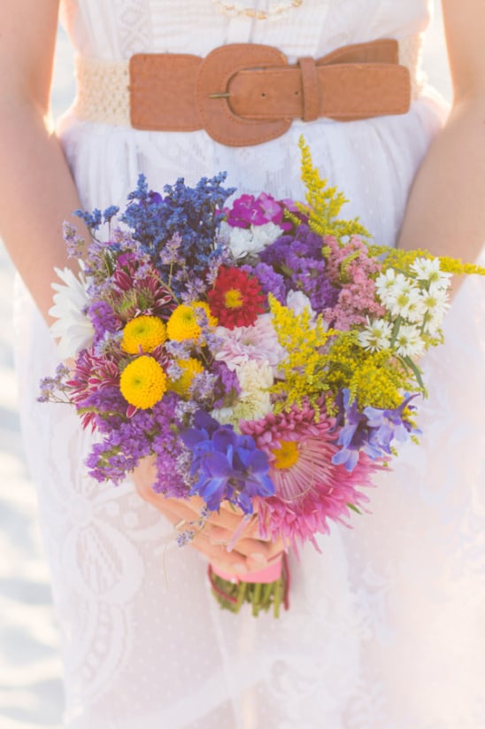 colorful wildflower wedding bouquet