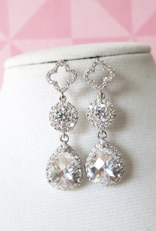 Bridal Earrings - Stunning Cubic Zirconia Earrings