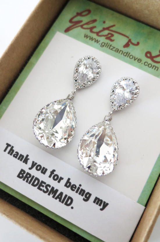 Elegant teardrop earrings perfect for bridesmaids gifts