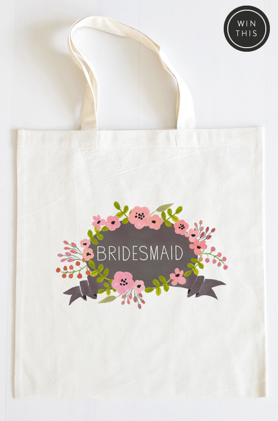Bridesmaid tote bag with floral design, perfect gift idea for a wedding