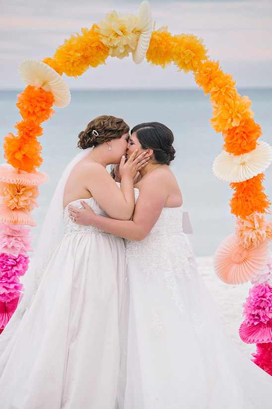 bold colorful wedding arch