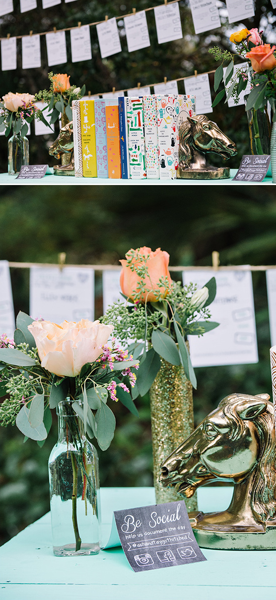 classic book and floral decor