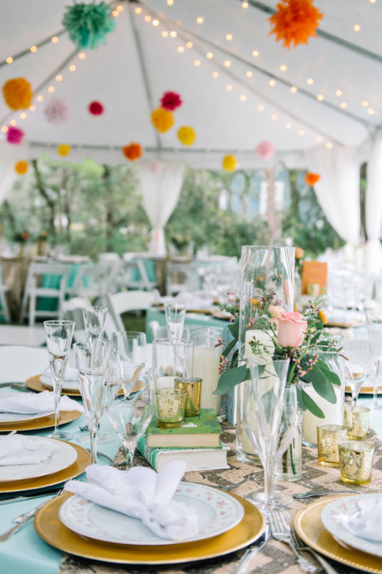 colorful pom pom decor