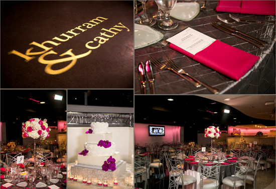 Khurram and Cathys elegant pink wedding reception collage