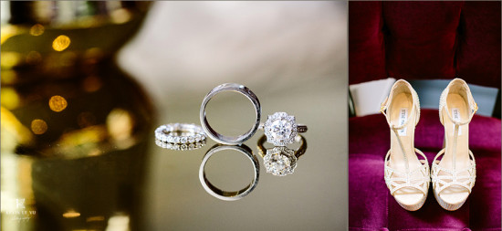 Wedding rings and bridal shoes for the special day