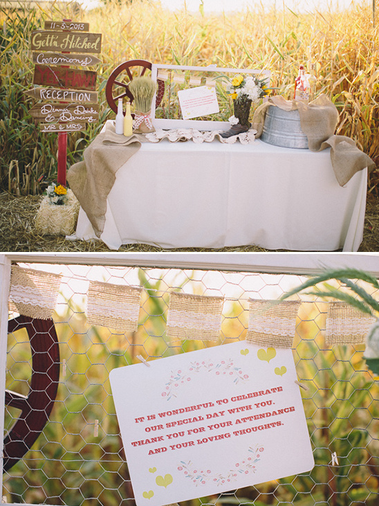 rustic welcome table idea