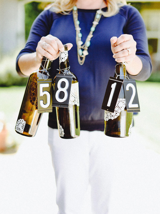upcycled wine bottle table numbers