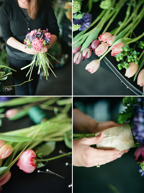 place florals wrap and pin together