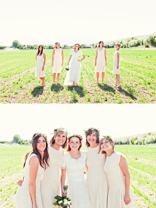 cream bridesmaids dresses