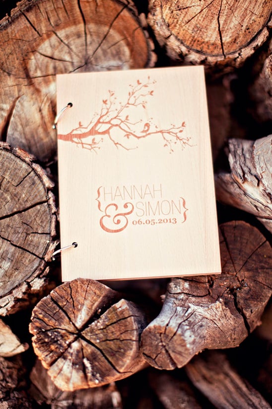 wooden wedding guestbook