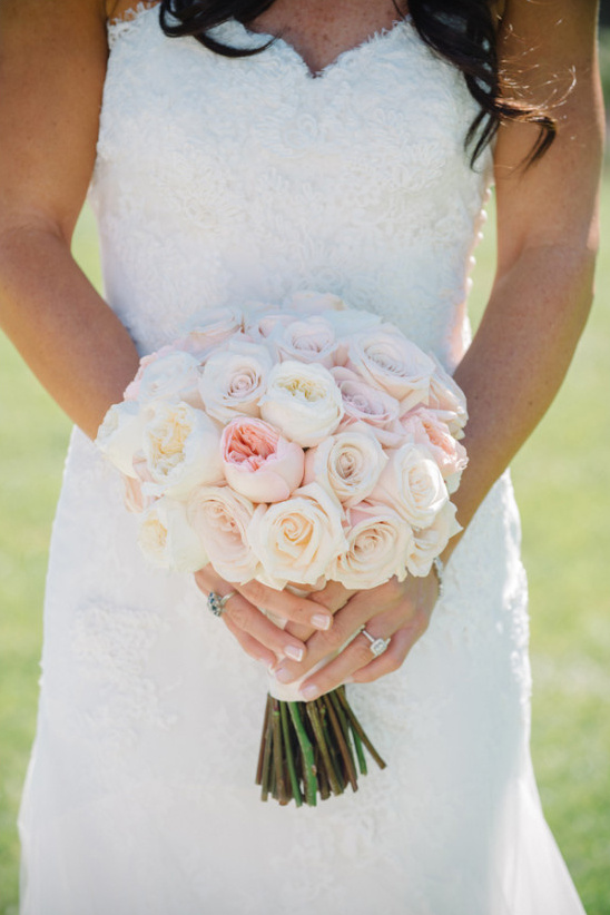 ivory and pink rose bouquet
