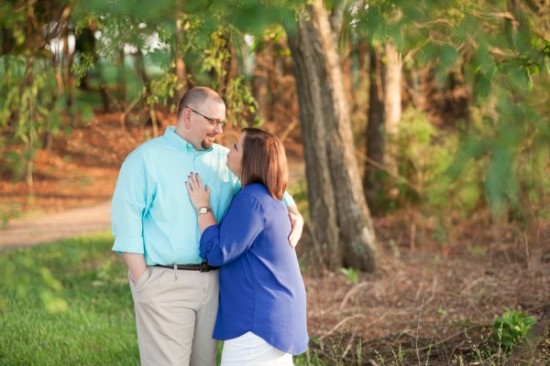 Loving couple embracing in a forest setting