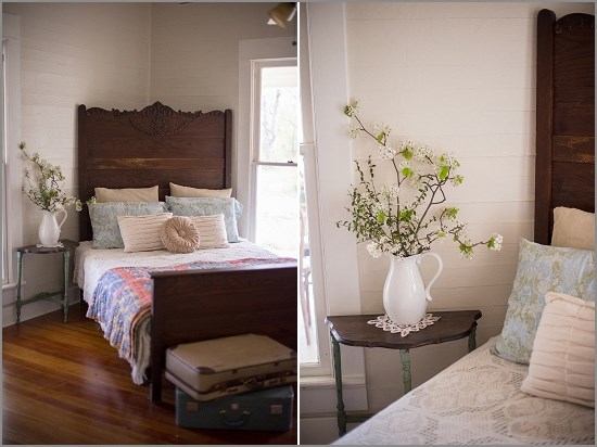 Cozy bedroom with vintage furniture and floral decor for a peaceful home