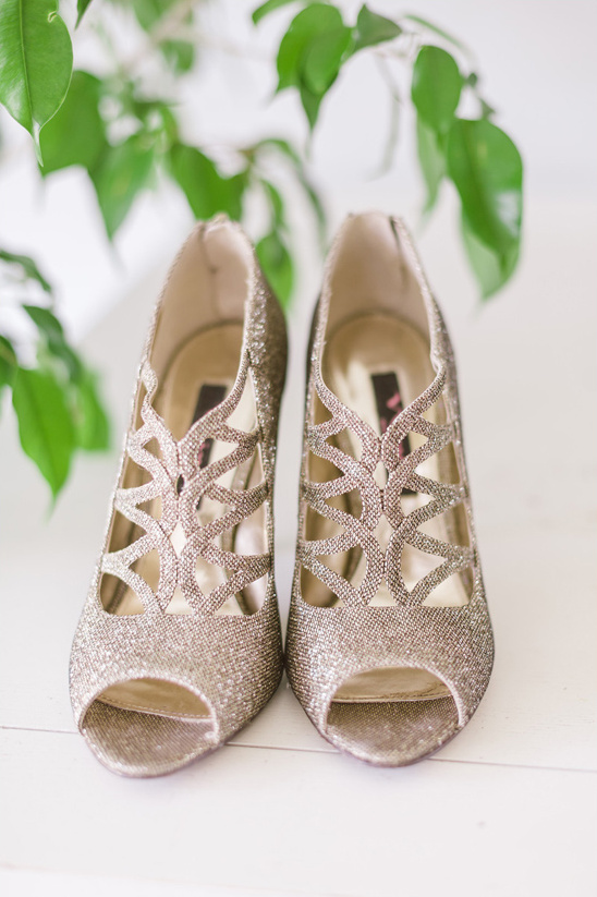 gold sparkling wedding shoes