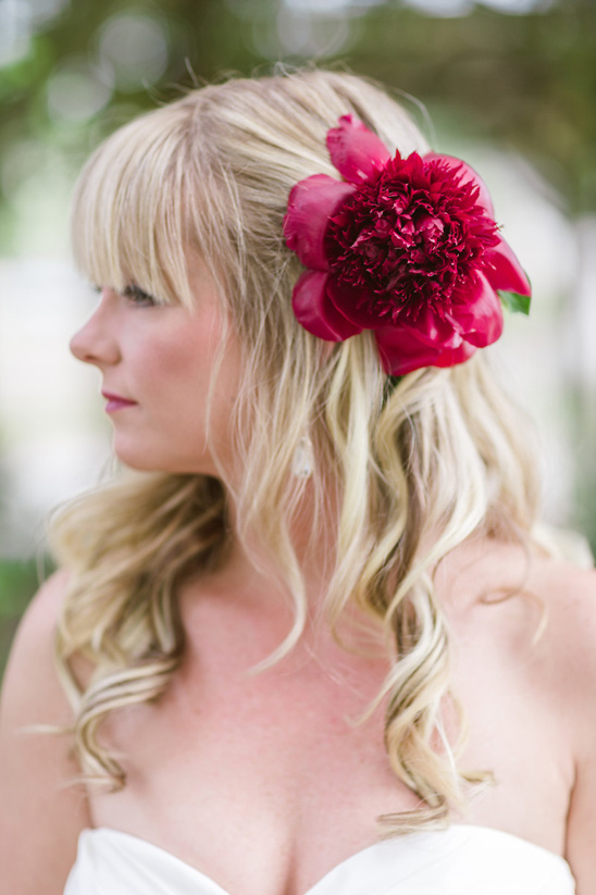 red peony hair accessories