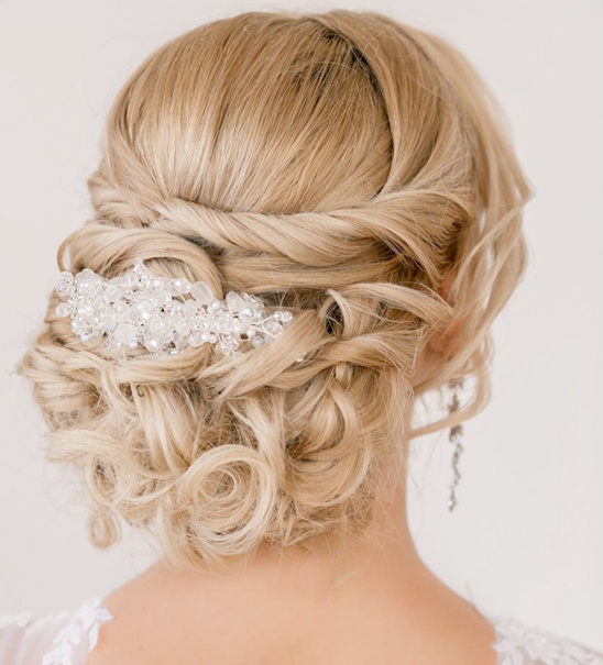 glamorous twisted wedding hair