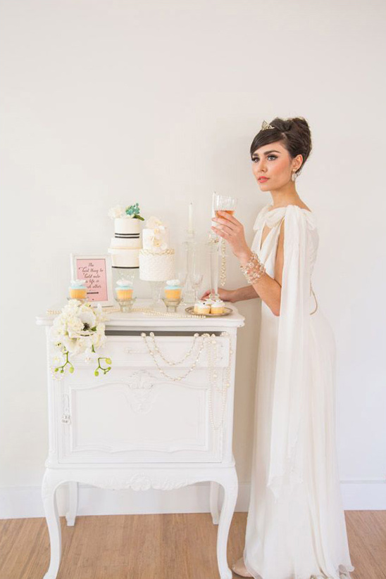 audrey inspired wedding cake table