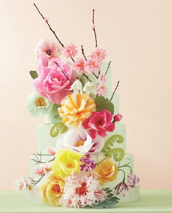 paper floral wedding cake