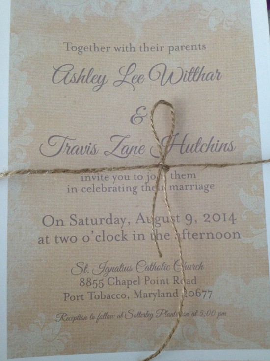 Lace & Gray wedding invitation