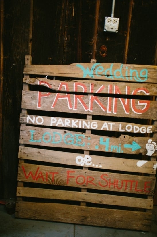 wedding parking sign