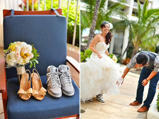 bride in sneakers