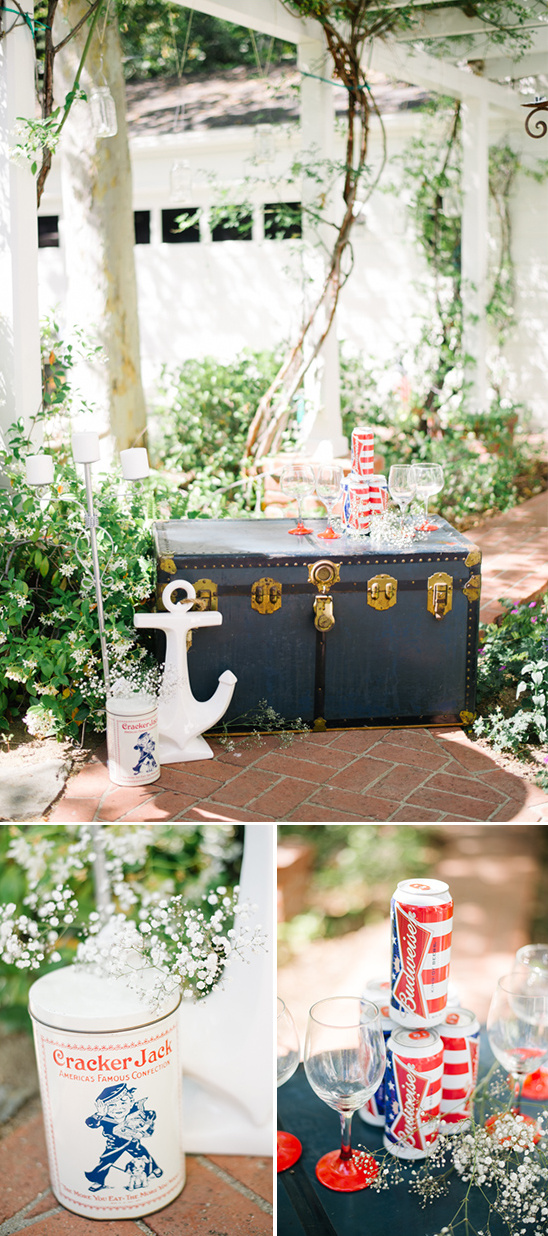 fourth of july inspired drinks table