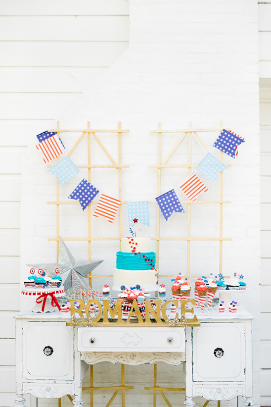 fourth of july inspired dessert table