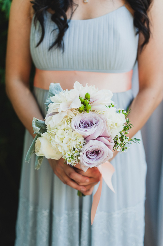 purple rose and white bouquet