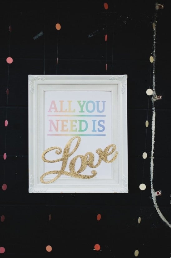 all you need is love cake table sign