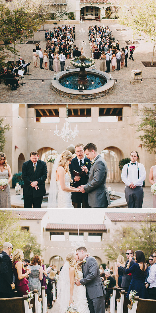 wedding ceremony at a fountain
