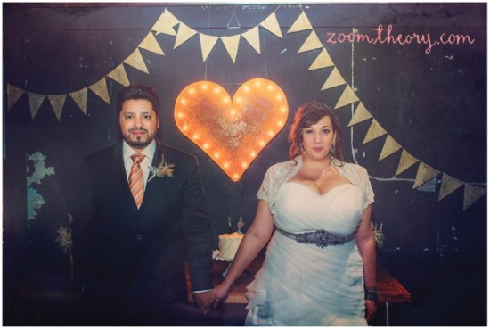 Happy wedding day bride and groom heart backdrop