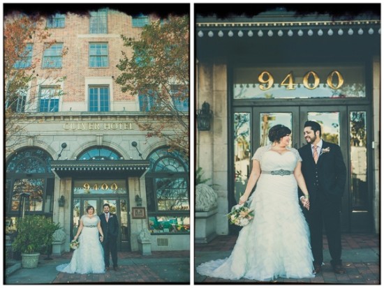 Bride and groom at the Oliver Hotel wedding venue