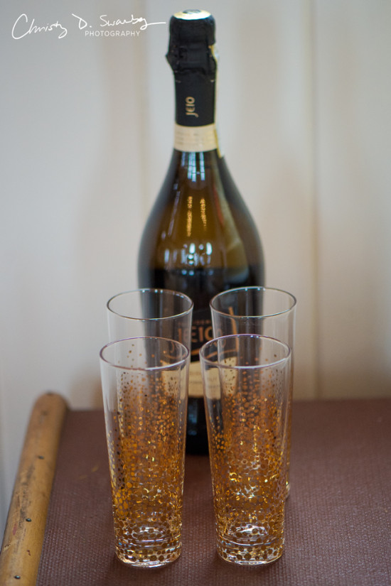 Champagne bottle with glasses for a celebration or event
