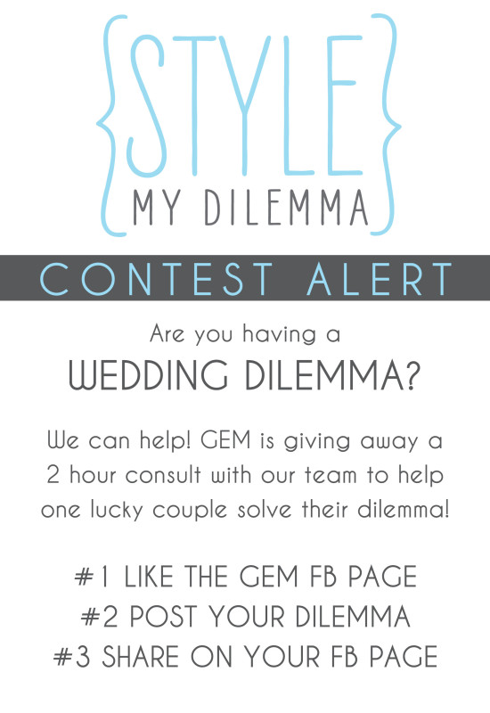Wedding contest alert Solve your wedding dilemma!