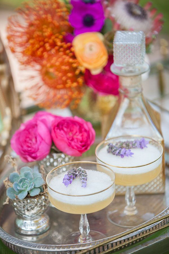 lavender whiskey sour bride's drink