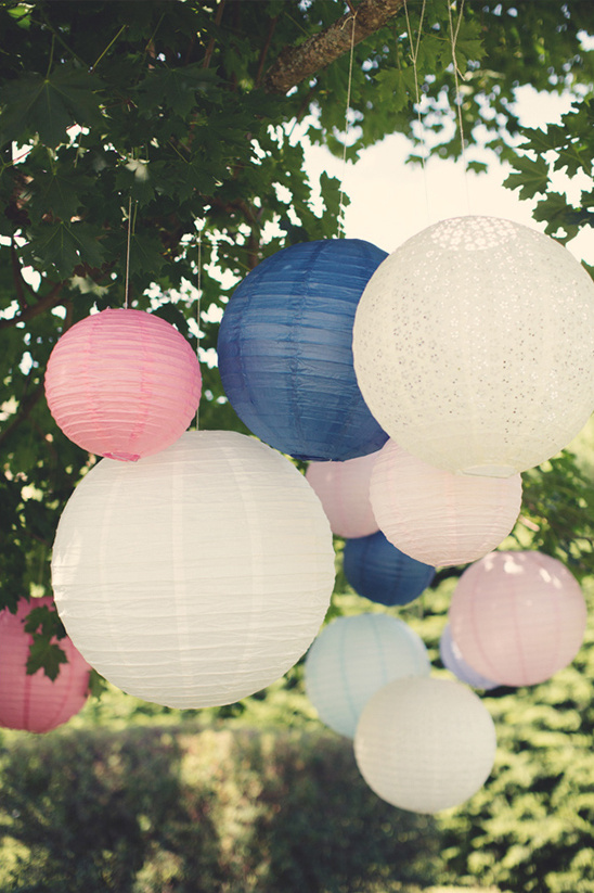 pink and blue lanterns