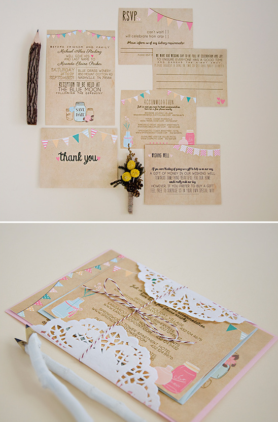 colorful bunting stationery