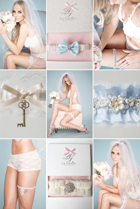 Stunning La Gartier bridal garter collection collage
