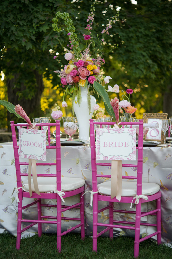 bride and groom signs