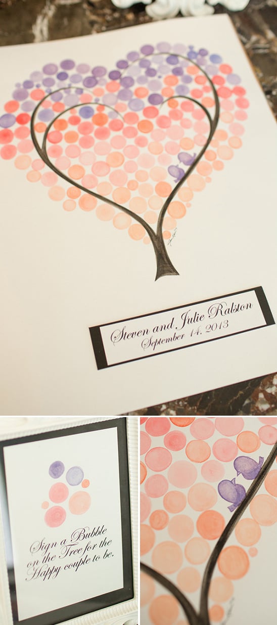 sign a bubble on the tree guestbook