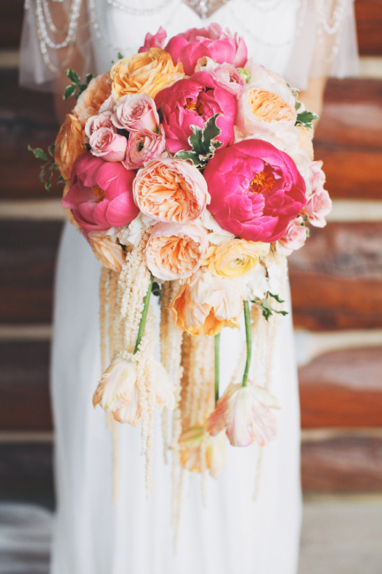 peony garden rose and tulip bouquet