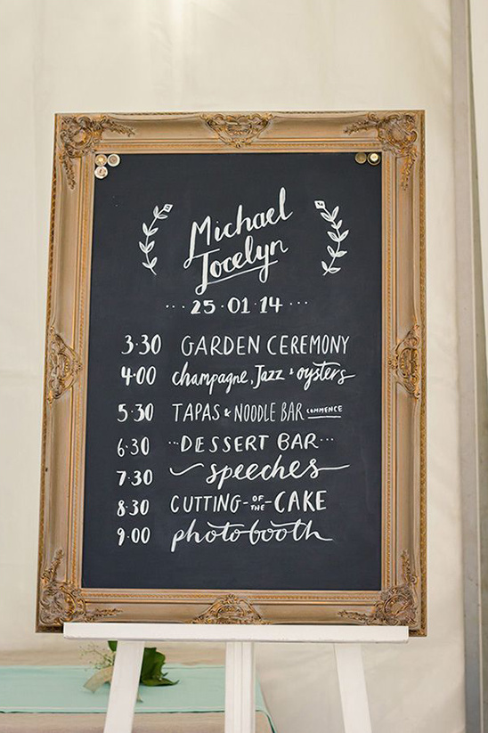 chalkboard wedding program