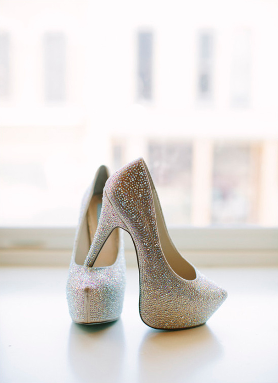 glittlery Betsey Johnson wedding shoes
