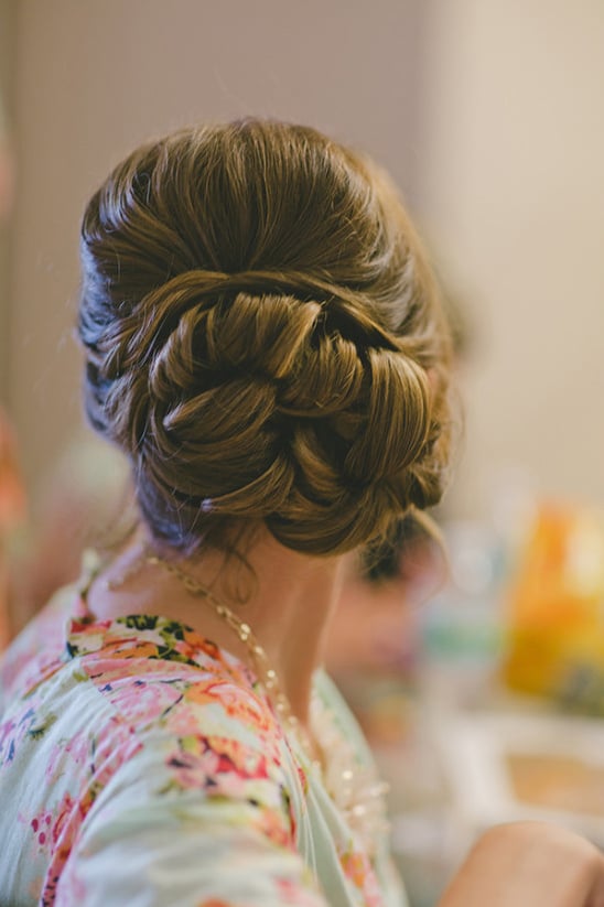 wedding hair knotted bun idea