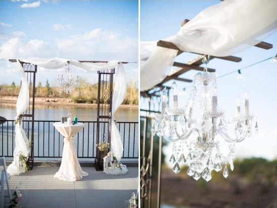sparkly wedding ceremony chandeliere
