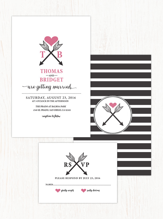 Free Arrow Wedding Stationery