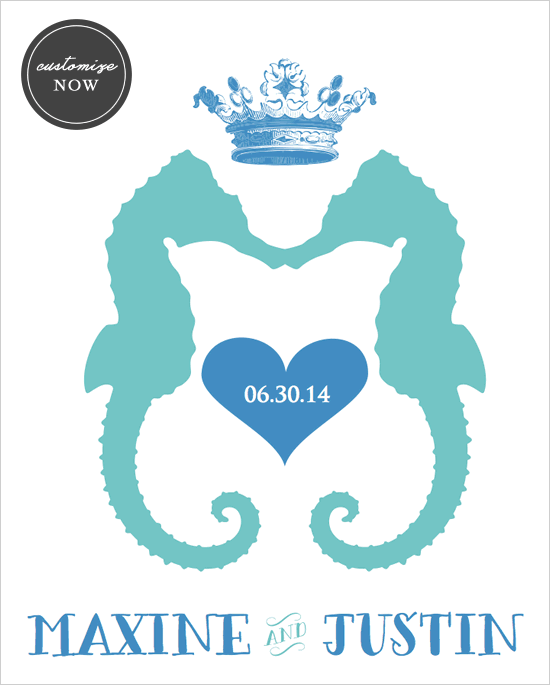 royal seahorse monogram
